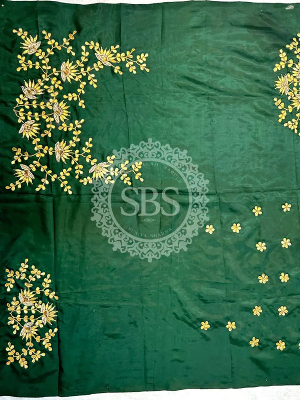 UNSTITCHED SILK GOTA PATTI HANDWORK BLOUSE