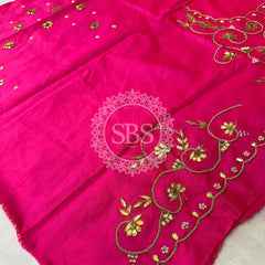 UNSTITCHED SILK GOTA PATTI HANDWORK BLOUSE