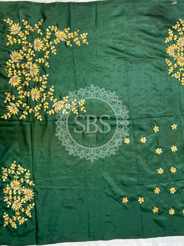 UNSTITCHED SILK GOTA PATTI HANDWORK BLOUSE