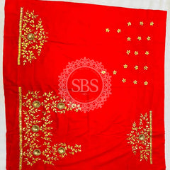 UNSTITCHED SILK GOTA PATTI HANDWORK BLOUSE