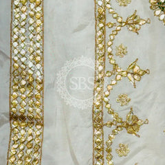 UPADA SILK GOTA PATTI BHANDEJ LEHENGA Pink & White / Free Size