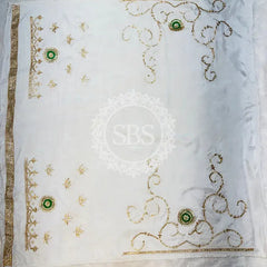 UPADA SILK GOTA PATTI BHANDEJ LEHENGA Pink & White / Free Size