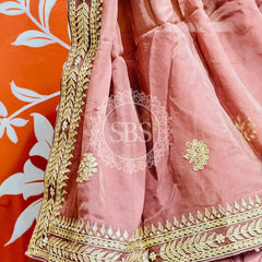 UPADA SILK GOTA PATTI LEHENGA Wine / Free Size