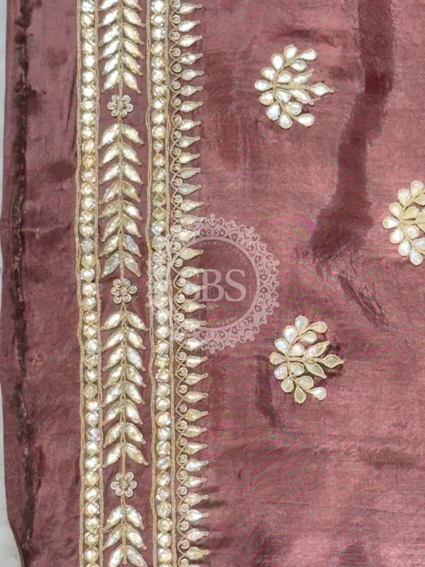 UPADA SILK GOTA PATTI LEHENGA Wine / Free Size