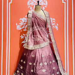 UPADA SILK GOTA PATTI LEHENGA Wine / Free Size