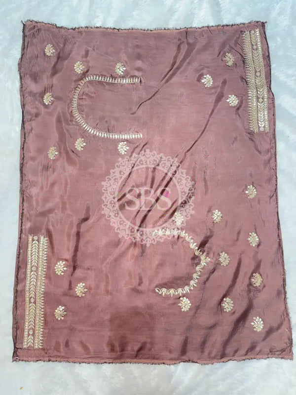 UPADA SILK GOTA PATTI LEHENGA Wine / Free Size