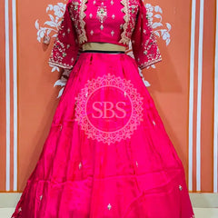 UPADA SILK HANDWORK INDO WESTERN Pink / Free Size