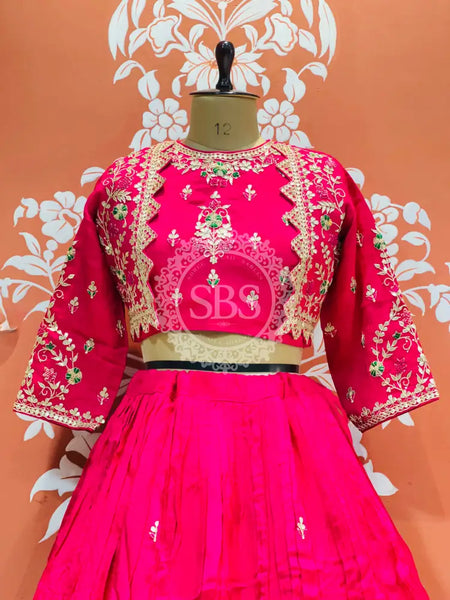 UPADA SILK HANDWORK INDO WESTERN Pink / Free Size