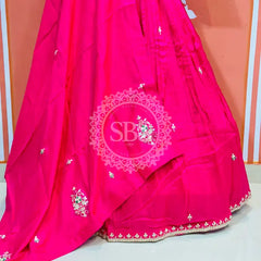 UPADA SILK HANDWORK INDO WESTERN Pink / Free Size