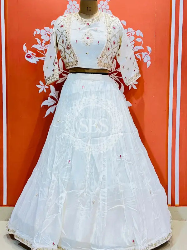 UPADA SILK HANDWORK INDO WESTERN Silver / Free Size