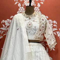 UPADA SILK HANDWORK INDO WESTERN Silver / Free Size