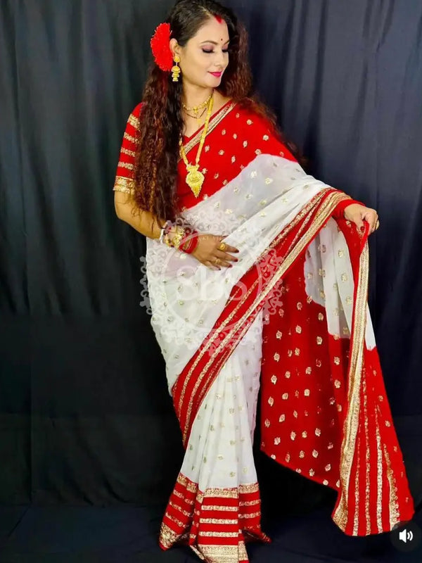 VISCOS GEORGETTE DOUBLE SHADE SAREE