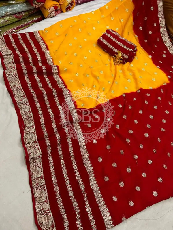 VISCOS GEORGETTE DOUBLE SHADE SAREE