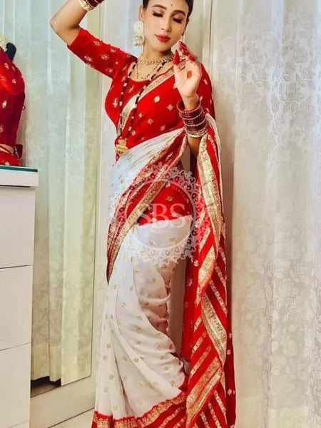 VISCOS GEORGETTE DOUBLE SHADE SAREE