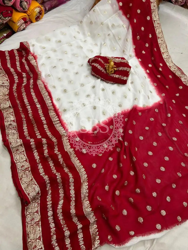 VISCOS GEORGETTE DOUBLE SHADE SAREE